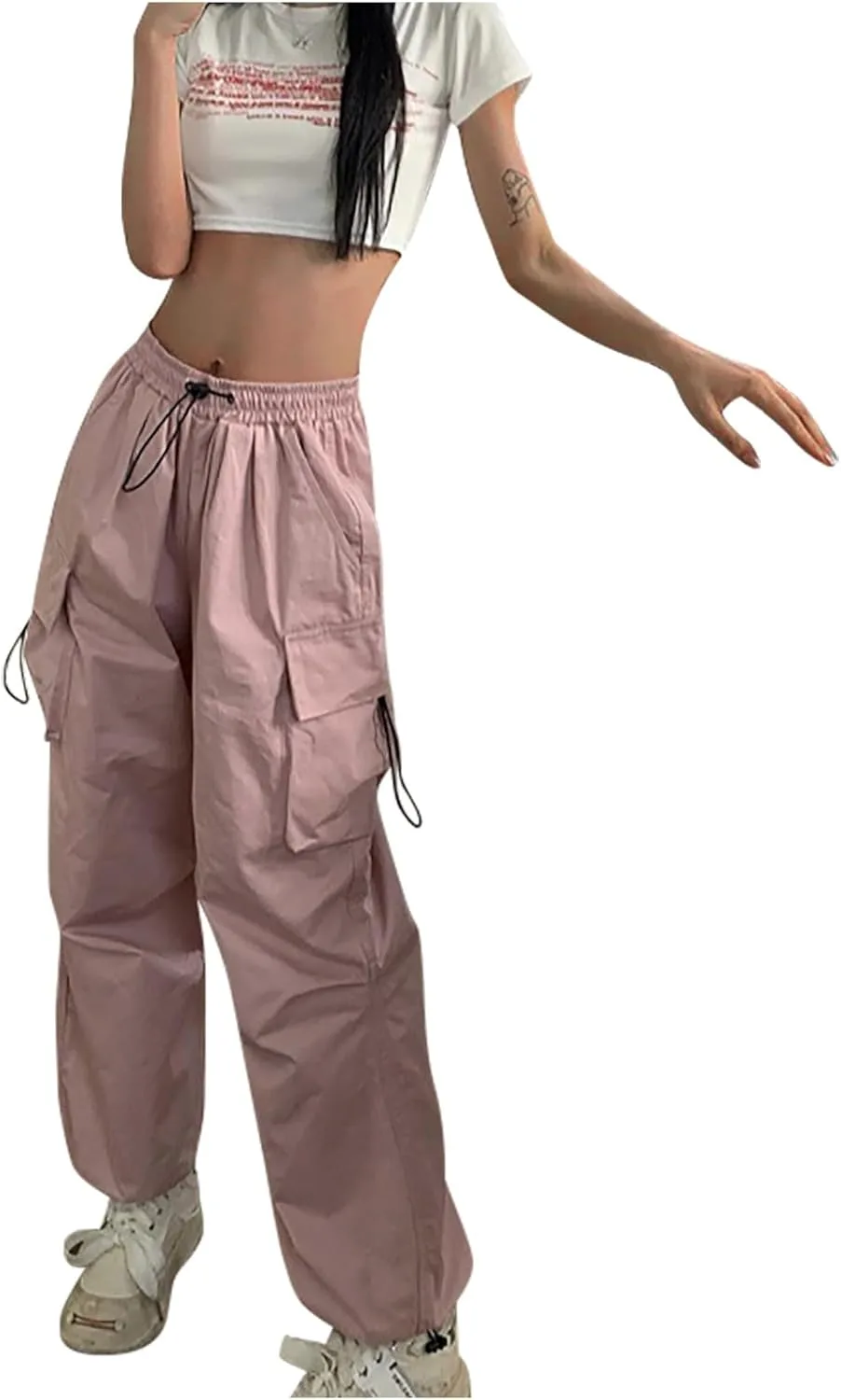 

Брюки-карго женские с завязками на поясе JOAU