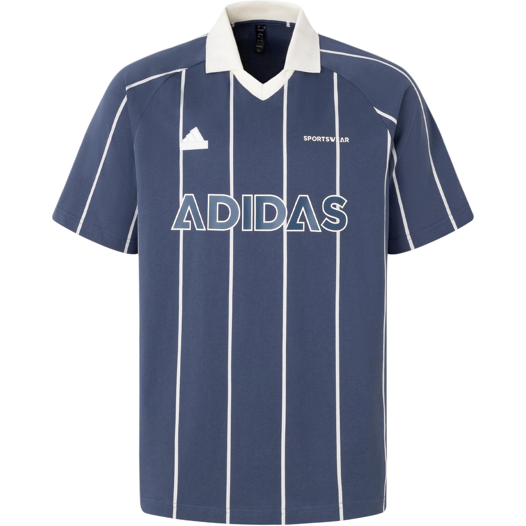 Футболка поло мужская Adidas темно-синяя/бело-зеленая — фото 2