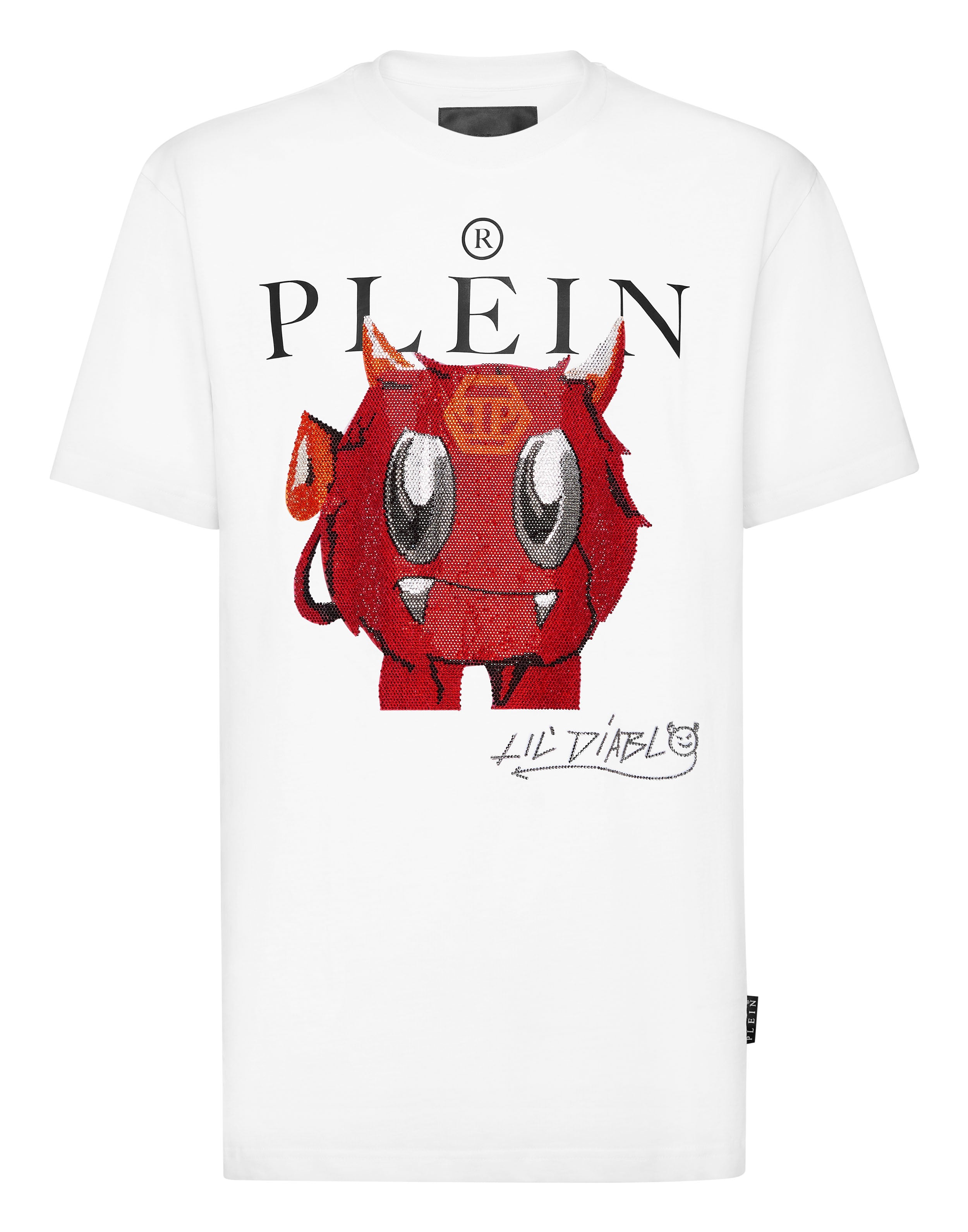 

Футболка с круглым вырезом SS Crystal Monster PHILIPP PLEIN, белый