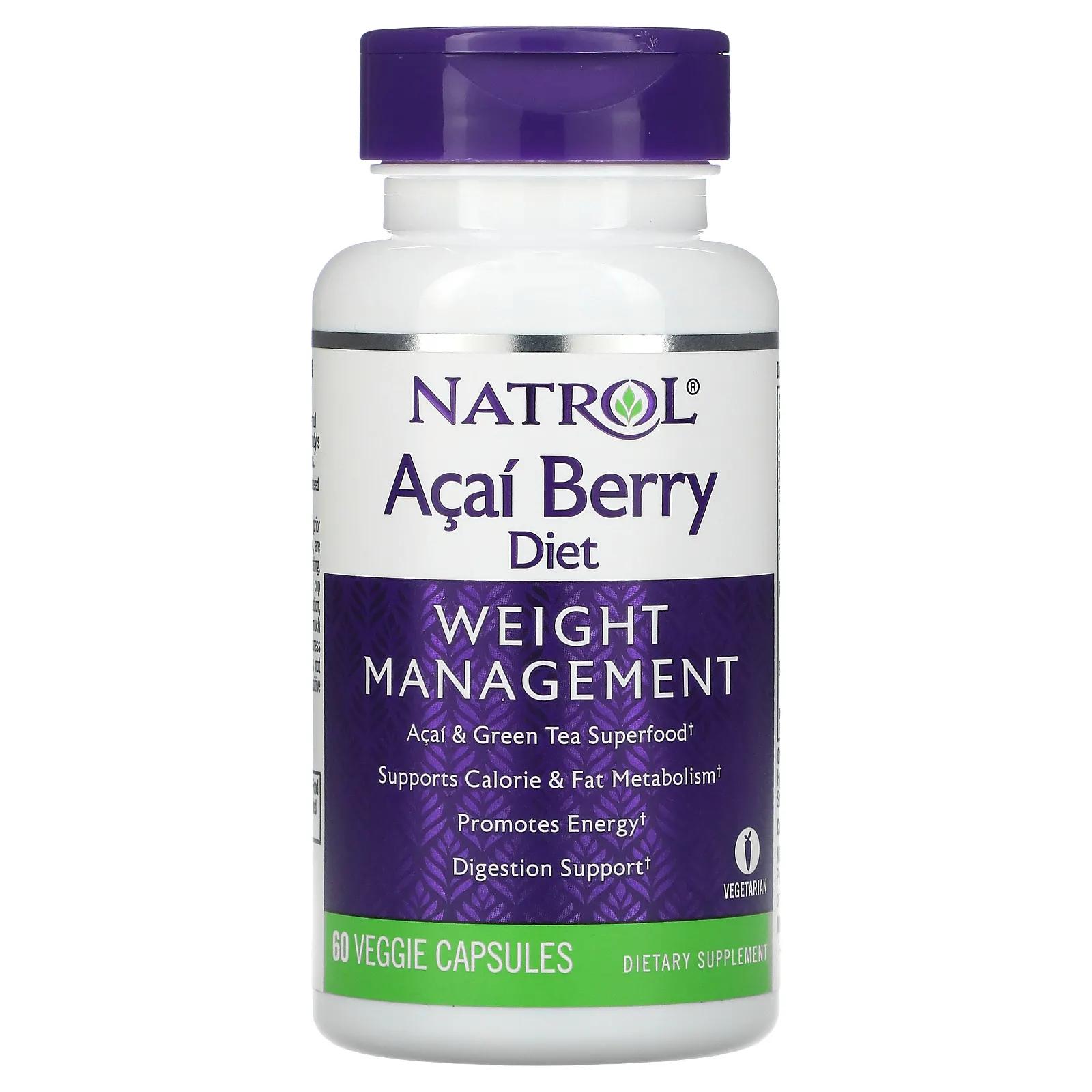 

Natrol AcaiBerry Diet суперпродукты асаи и зеленый чай 60 вегетарианских капсул