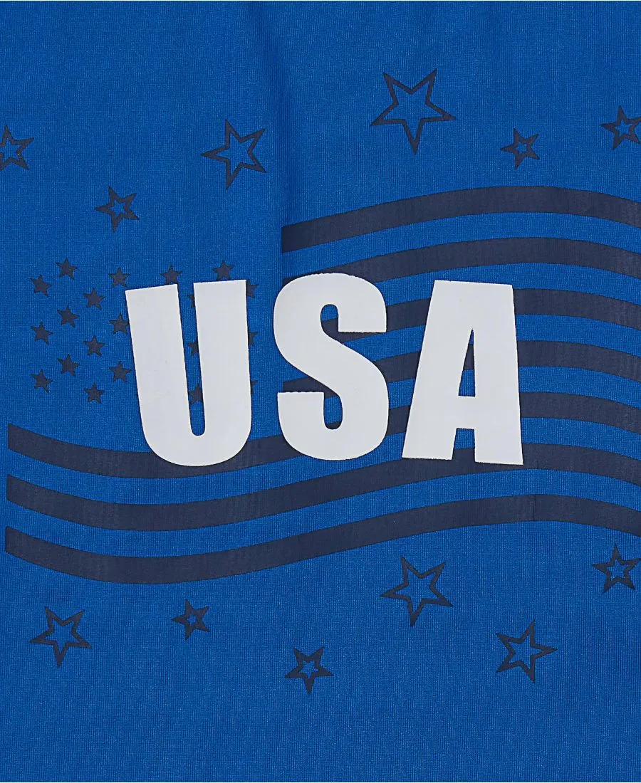 Детская спортивная футболка из трикотажа Lands' End, usa/nautical синий — фото 2
