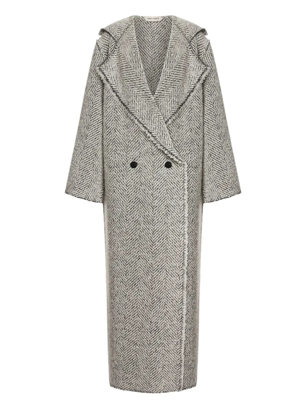 

Пальто с узором в елочку Alberta Ferretti, белый