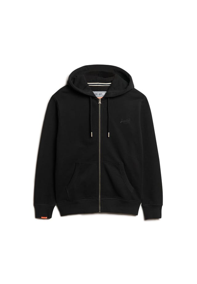 

Толстовка - Essential Logo Hoodie с капюшоном на молнии однотонная Superdry., черный