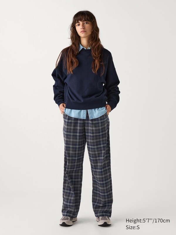 

Фланелевые брюки клетчатые Uniqlo, серый