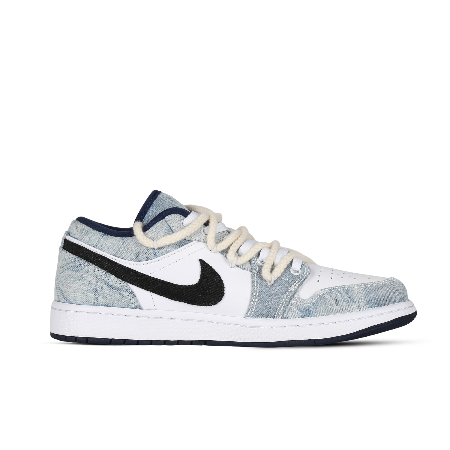 Кроссовки Air Jordan 1 Vintage Basketball Shoes Men Low-top White/blue/black, синий — фото 2