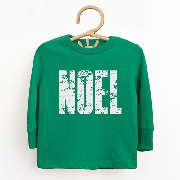 Noel block distressed - детская футболка с длинным рукавом и принтом The Juniper Shop, Red — фото 2