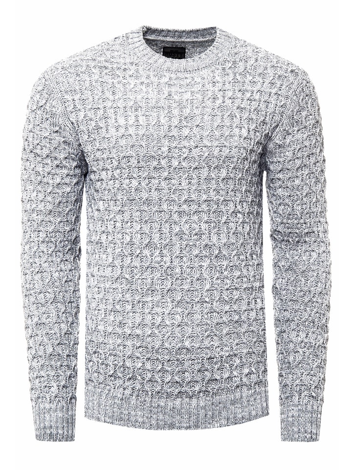 

Плотный контрастный свитер с круглым вырезом из толстой пряжи серого цвета Rusty Neal