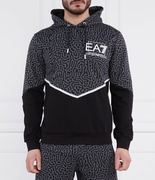 

Толстовка Ea7 Regular Fit, черный / серый / белый