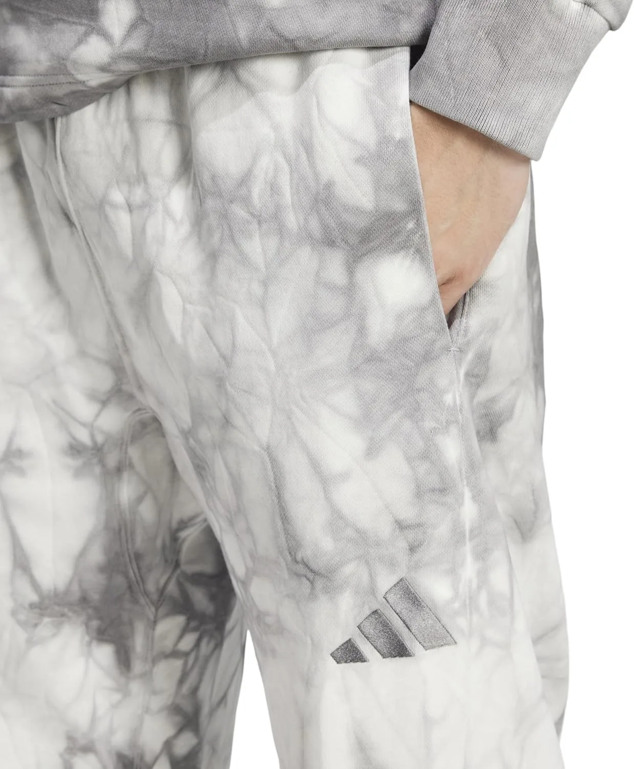 Мужские флисовые брюки Adidas All SZN с эффектом стирки, серый — фото 3