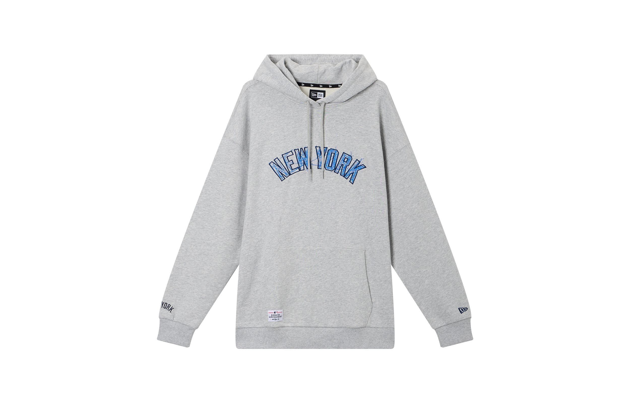 

New Era Толстовка унисекс серые с капюшоном, средней толщины, стандартного размера