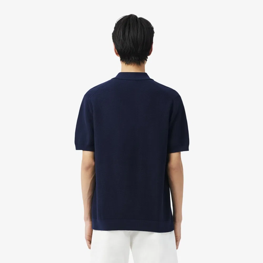 Мужской свитер-поло Links Links с коротким рукавом тёмно-синий от Lacoste — фото 3