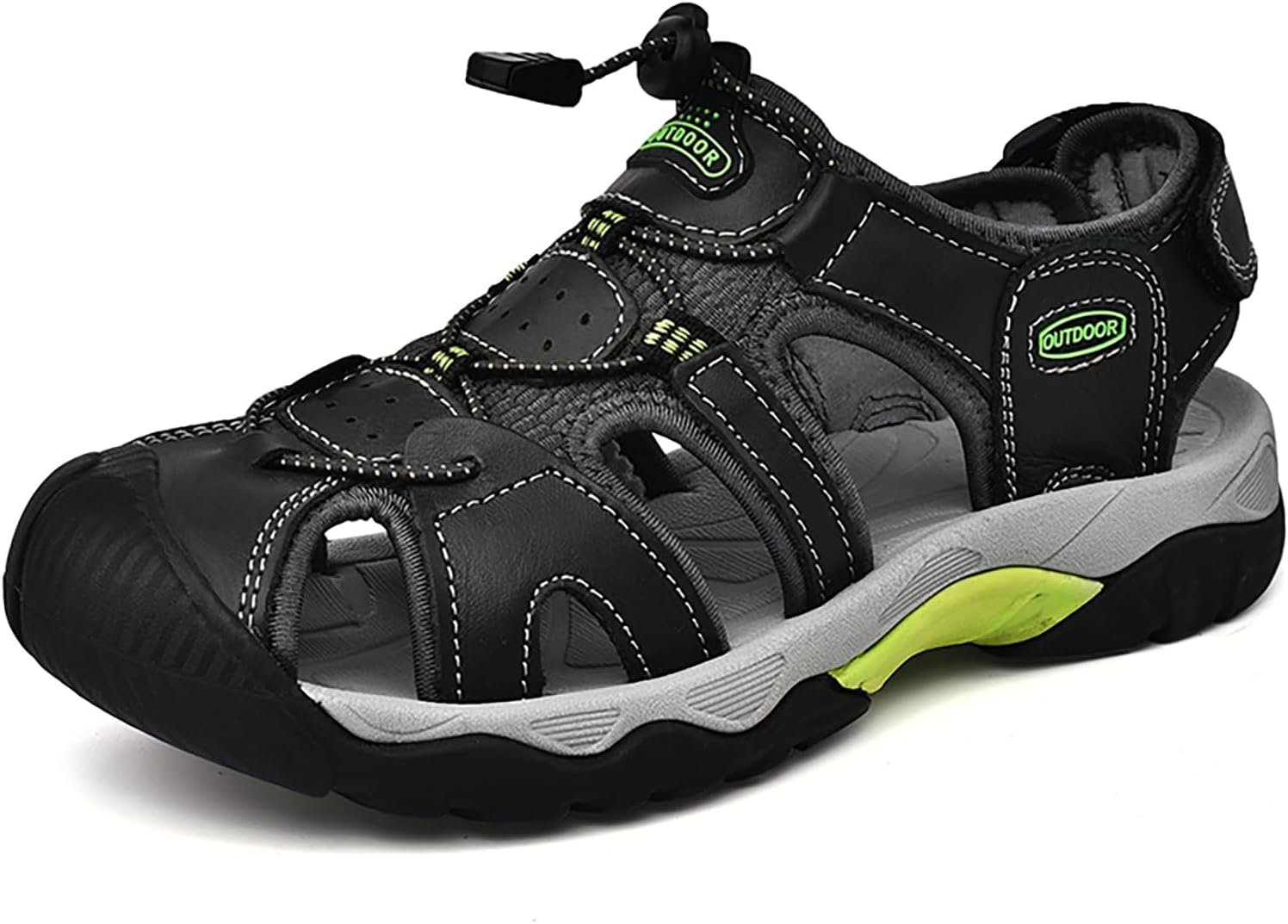 

Мужские закрытые сандалии для улицы - замшевая кожа, резиновая подошва, дышащие, противоударные, нескользящие, для пеших походов, пляжа, путешествий, повседневной носки (черный, серый, золотой, синий, зеленый, коричневый) Generic