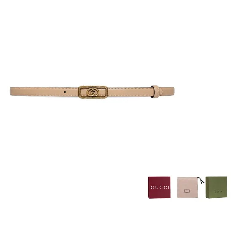 

GUCCI Кожаный ремень женский бежевый ширина 15cm