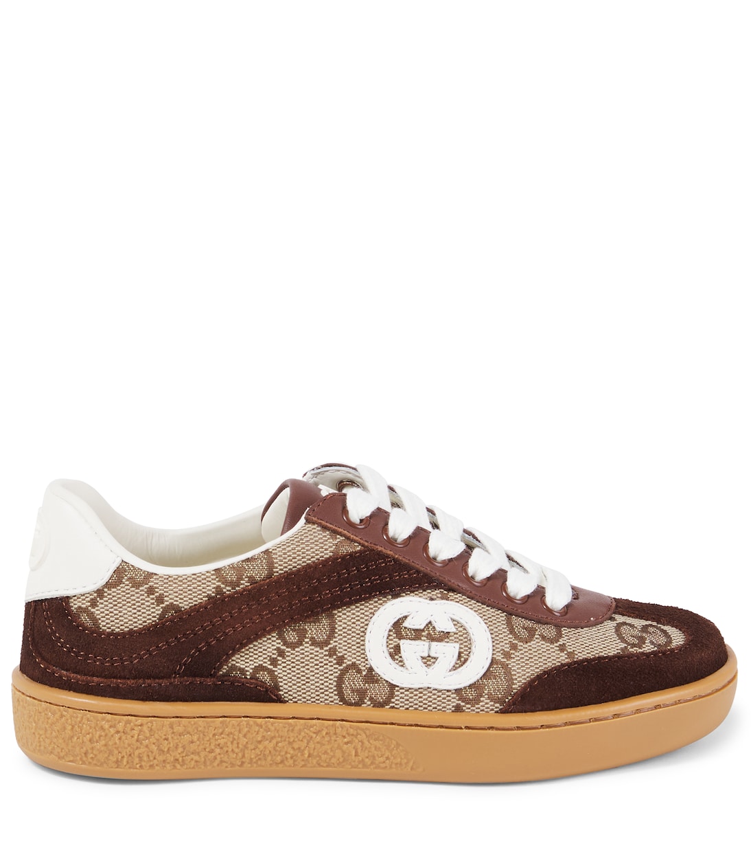 Кроссовки Interlocking G с отделкой из замши Gucci Kids, FA.BR/B-E/FB/FB/OW/O — фото 4