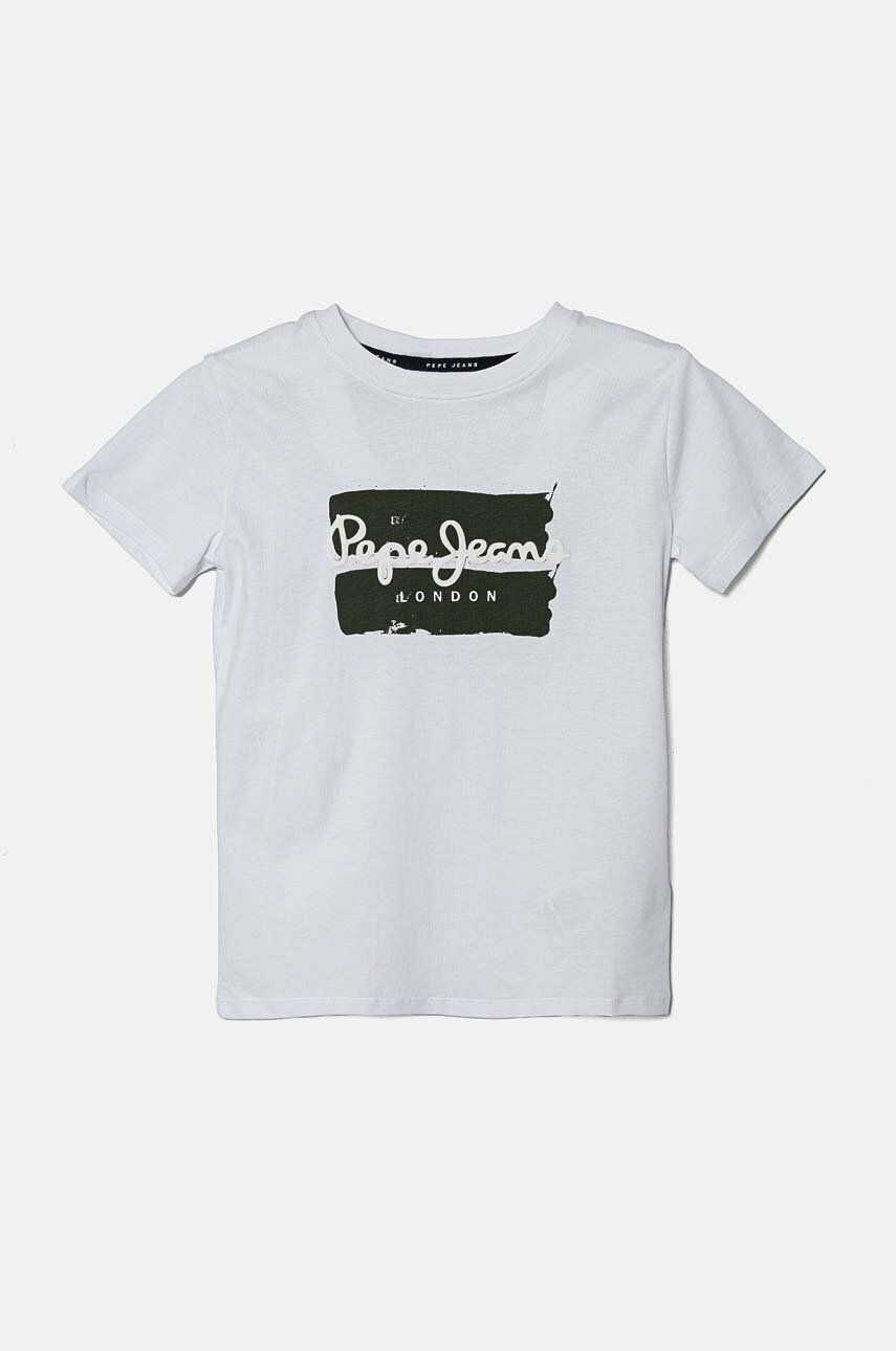 

Детская хлопковая футболка Pepe Jeans BAIRON, белый