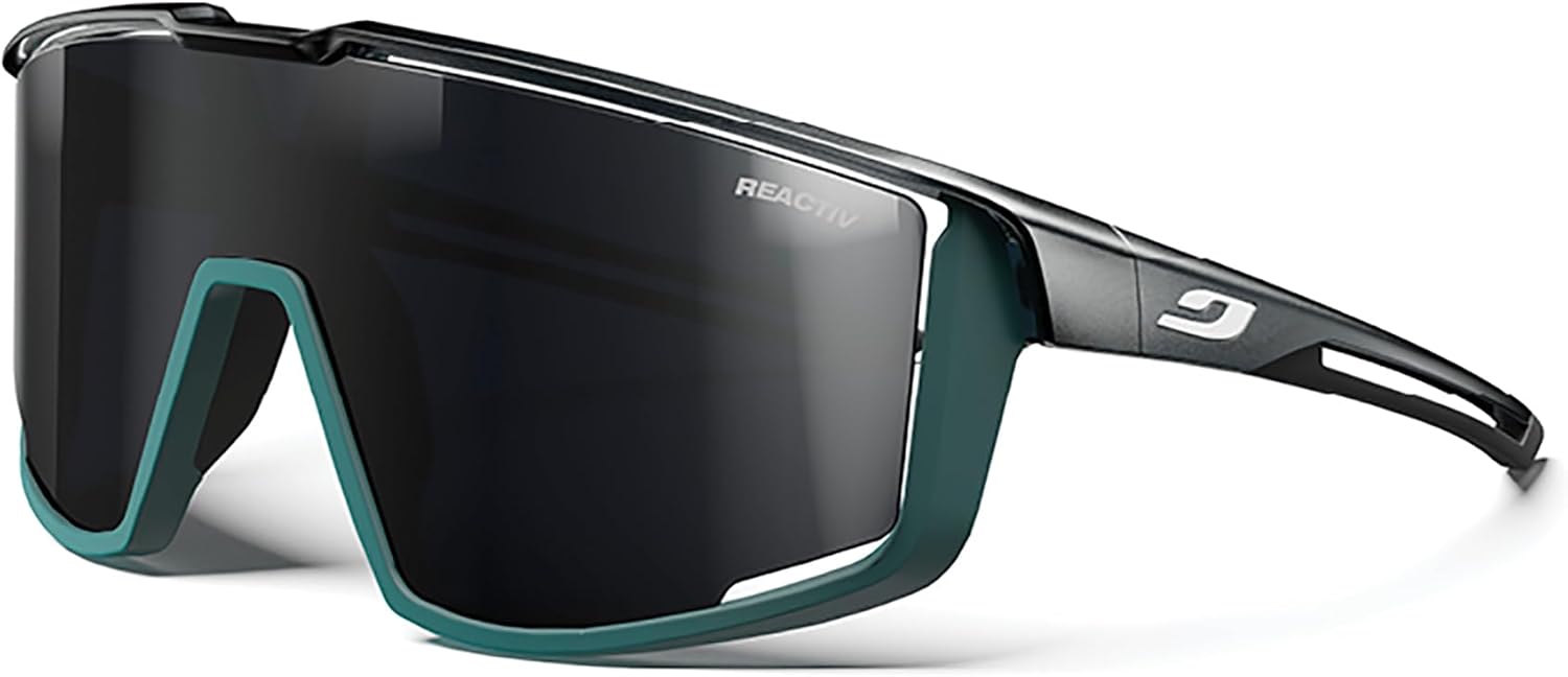 

Солнцезащитные очки Julbo Fury Performance для мужчин и женщин с полной вентиляцией, панорамным обзором для активных видов спорта - 100% защита от УФ-излучения, Black / Matte Green Frame - Transparent / Smoke Lens (Reactiv 0-3)