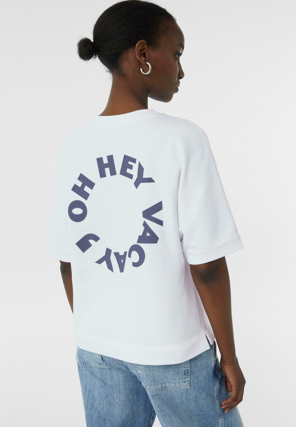 

Футболка с принтом KURZARM-IM RELAXED FIT MIT RÜCK comma casual identity, белый