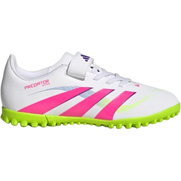 Adidas Детские футбольные бутсы Predator CLUB низкие противоскользящие износостойкие White/Light Pink/Light Lemon — фото 3