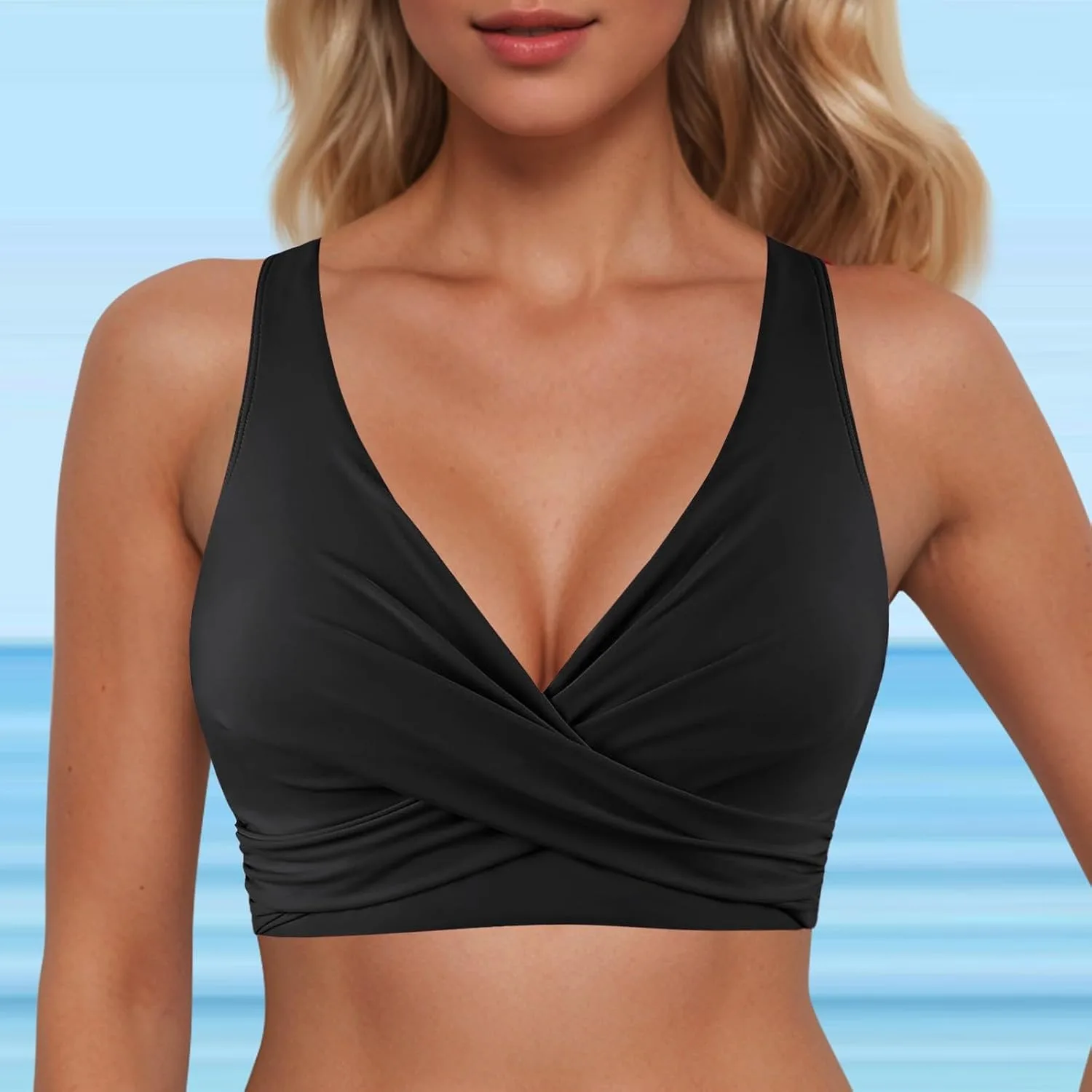 Топ бикини для женщин Lace Up с Underwire и полным покрытием — фото 2