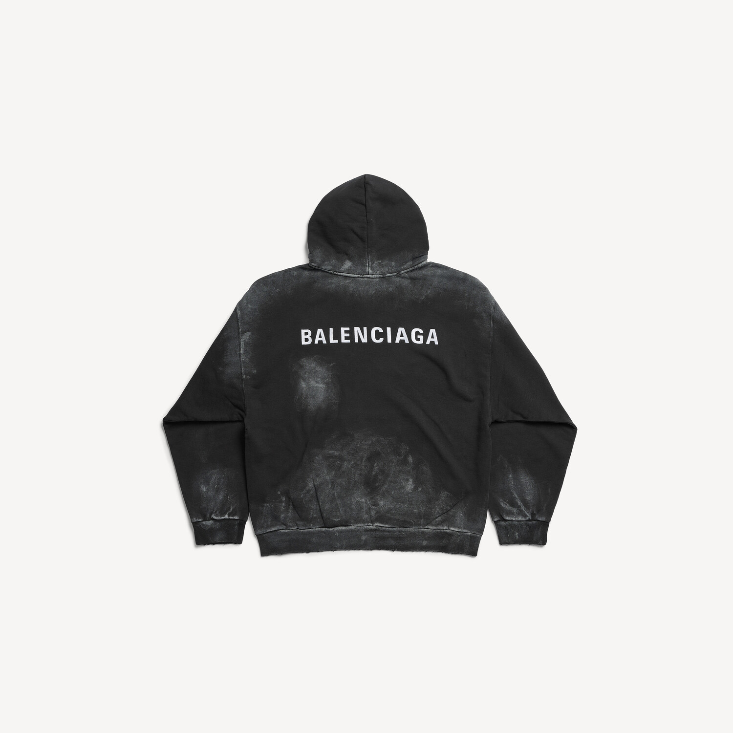 Мужское худи balenciaga средний крой с принтом на спине, выцветший черно-белый BALENCIAGA, белый/выцветший черный — фото 2