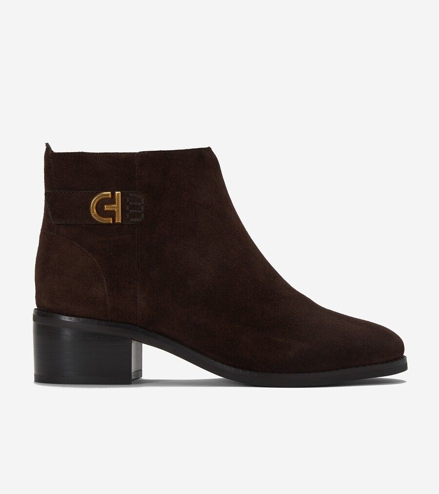 Ботинки Cole Haan Holis W29147 Женские 9 Темный шоколад Замшевые Ботинки с пряжкой ZPO2341 — фото 2