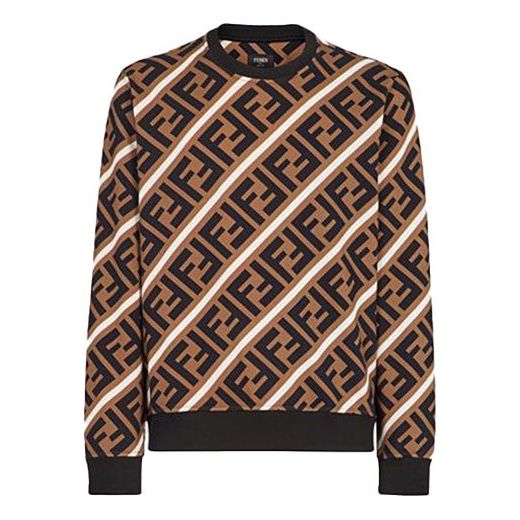 

Худи Men's FENDI Logo Cotton Colorblock Sports Brown, коричневый