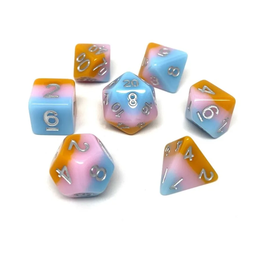 

Слоеная сладкая вата с серебром (7), Dice - 7 Piece Poly Sets - Assorted (Easy Roller Dice)