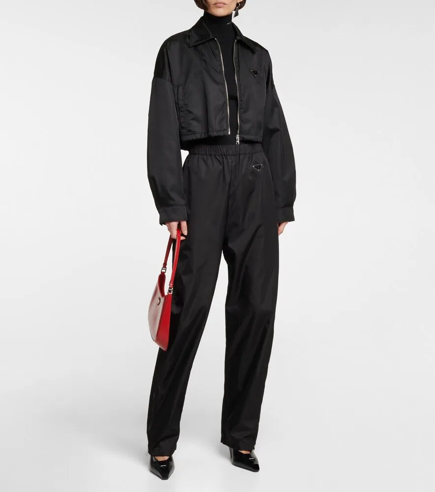 Укороченная нейлоновая куртка Prada, черный — фото 2