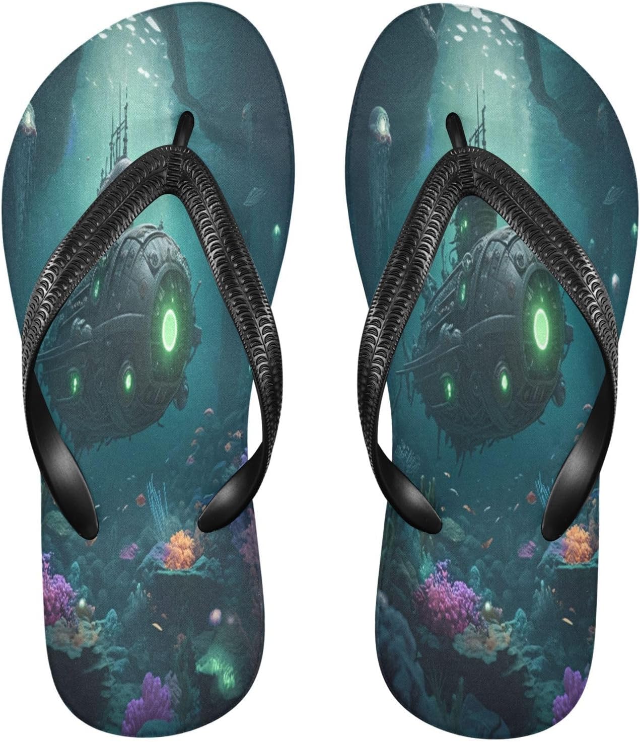 

Сандалии-вьетнамки в виде подводной медузы, бирюзовые, пляжные, для душа, резиновые, нескользящие, летние, для ходьбы, для женщин и мужчин Sinestour
