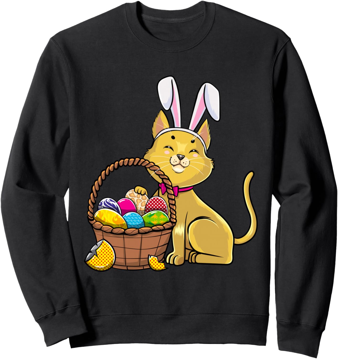 

Счастливой Пасхи! Милая корзинка для яиц в виде кролика и кошки. Забавная толстовка для мужчин и женщин, черная, размер S Funny Easter Day Men Women Boys Girls Gift Store, Черный, Счастливой Пасхи! Милая корзинка для яиц в виде кролика и кошки. Забавная т