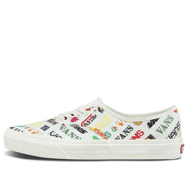 

Кроссовки authentic breathable lightweight low top casual skate shoes white multi-color Vans, белый