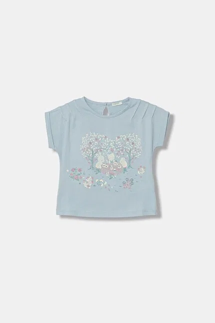 Футболка с коротким рукавом хлопковая United Colors of Benetton, синий