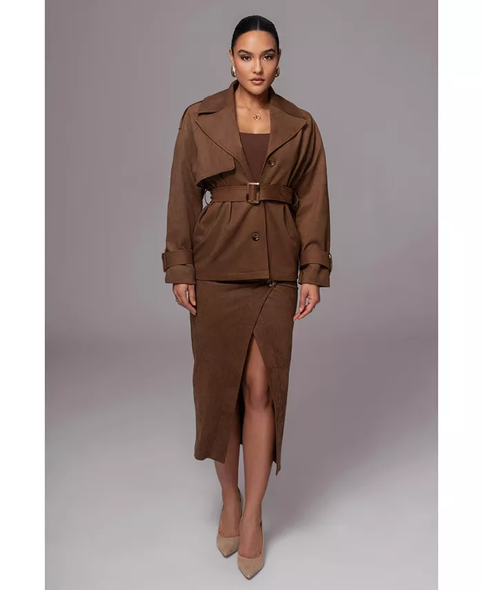 

Женская куртка Nightfall из замши JLUXLABEL, коричневый