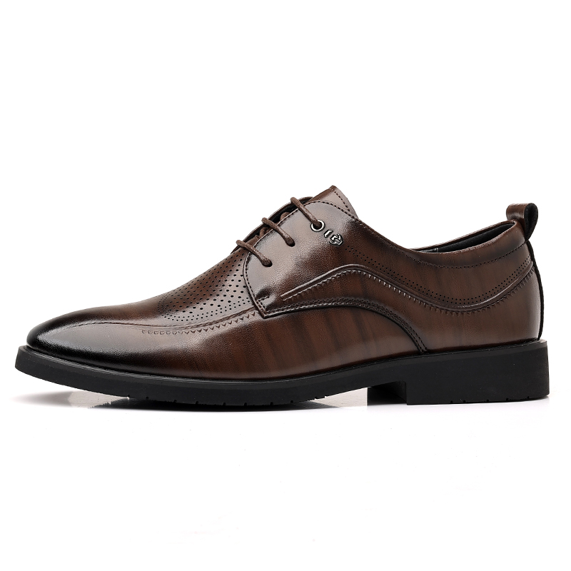 

LINGPAO Мужские повседневные туфли мужские низкие кройные коричневые, цвет Brown Cut-Out