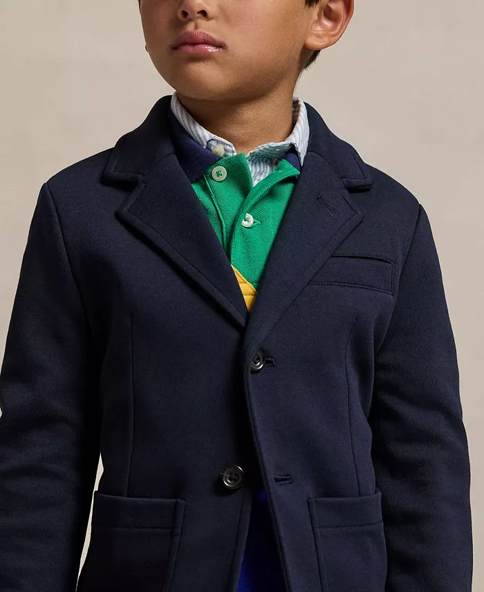 Детская и мальчиковая рубашка-куртка из двойного трикотажа Polo Ralph Lauren, синий — фото 3