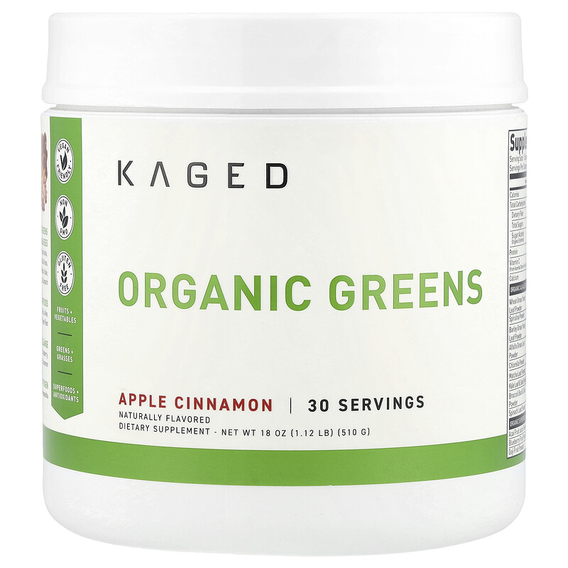 

Kaged, Organic Greens, яблоко и корица, 510 г (18 унций)