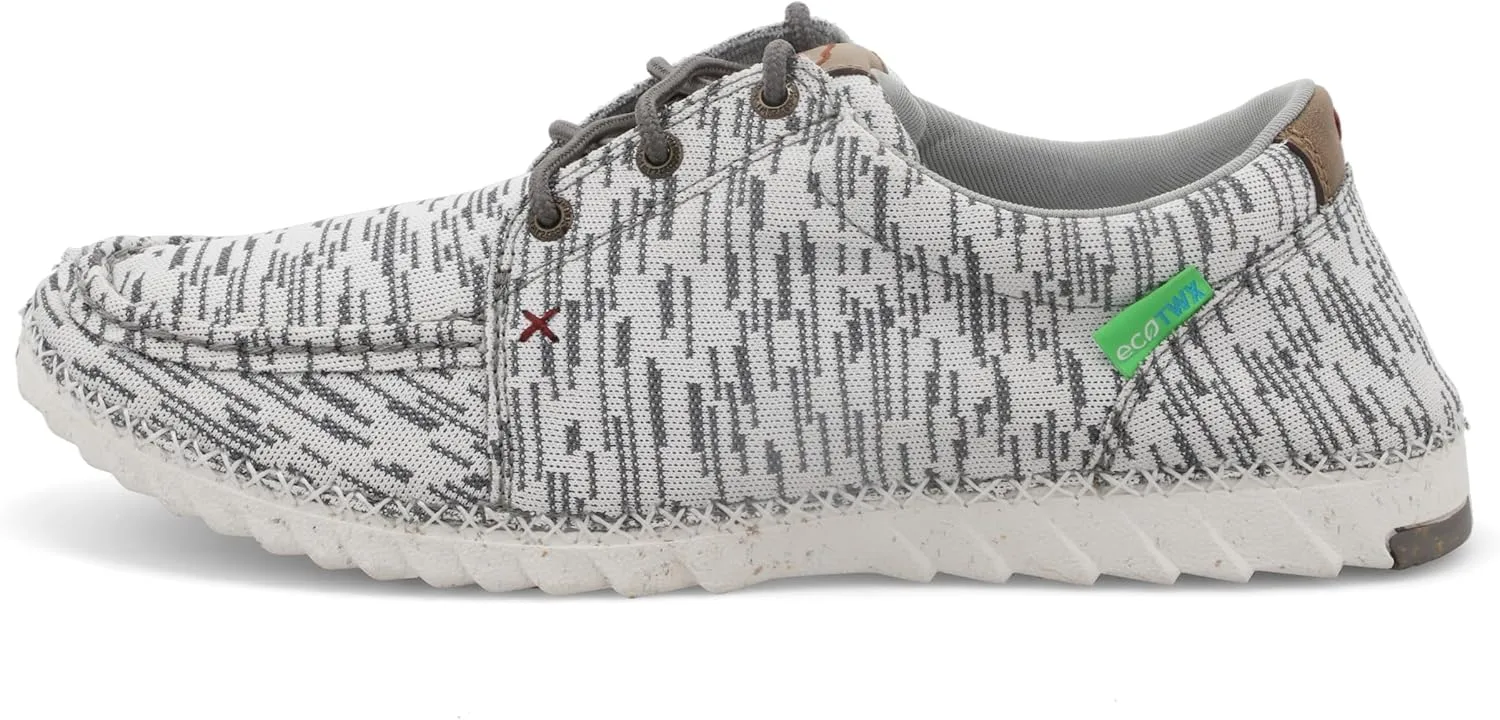 Мужские лоферы Twisted X Zero-X Chukka Driving Moc - кожаные лоферы с ручной обработкой натуральной кожи, белый/серый — фото 4