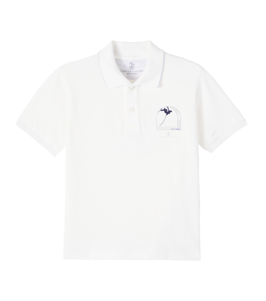 

Хлопковая рубашка-поло Brunello Cucinelli Kids, белый