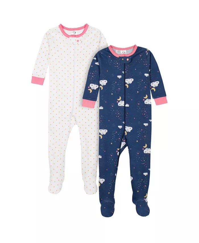

Детская пижама с ножками, 2 шт., уютная, хлопковая, Love, 0-3 месяца Gerber, синий