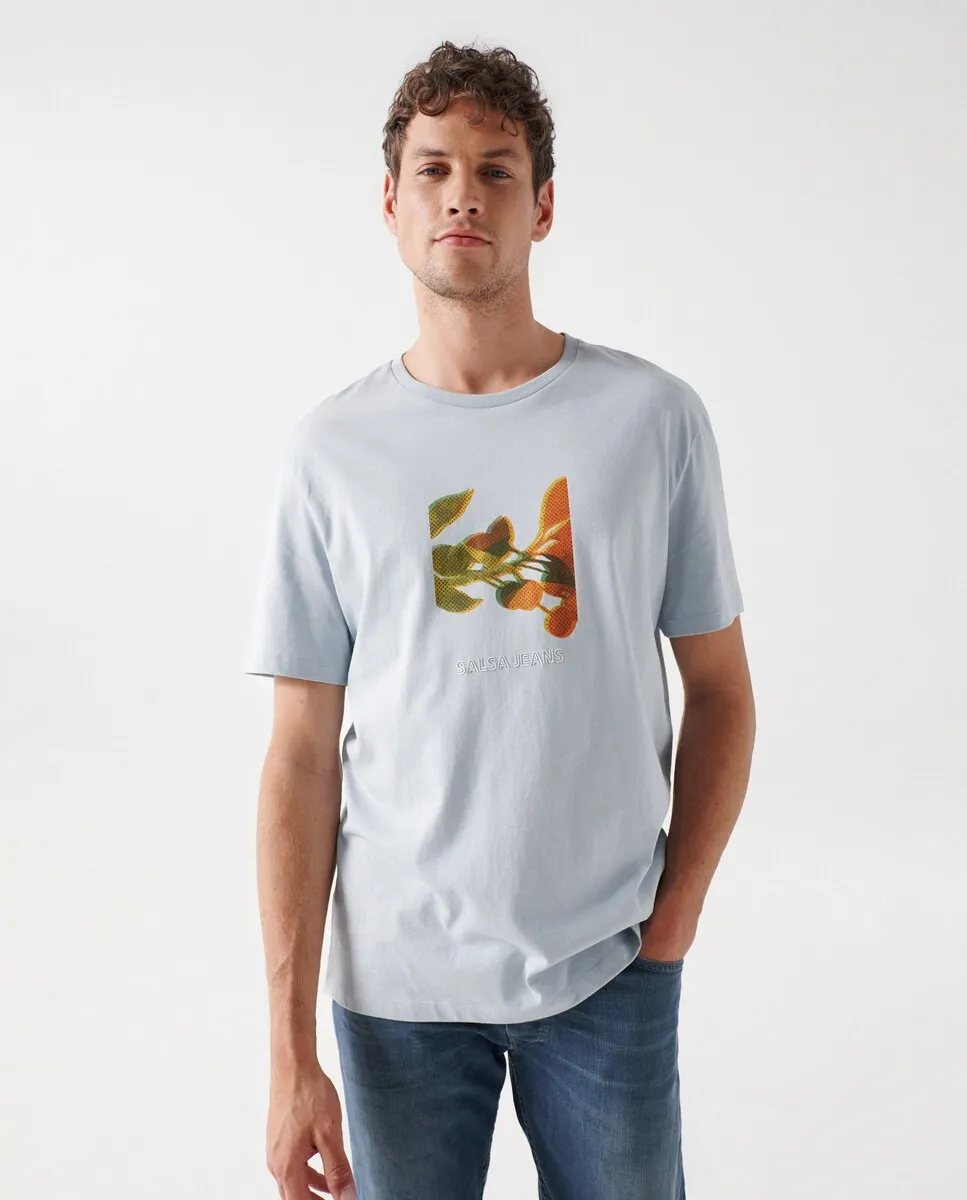 

Мужская синяя футболка с коротким рукавом Salsa Jeans, синий