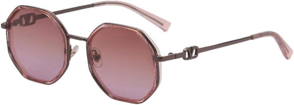 

Солнцезащитные очки MUTYNE в восьмиугольной металлической оправе с защитой от УФ-излучения UV400 для женщин, в стиле ретро, ​​поляризованные, для мужчин. Аксессуары, Brown Pink Lens