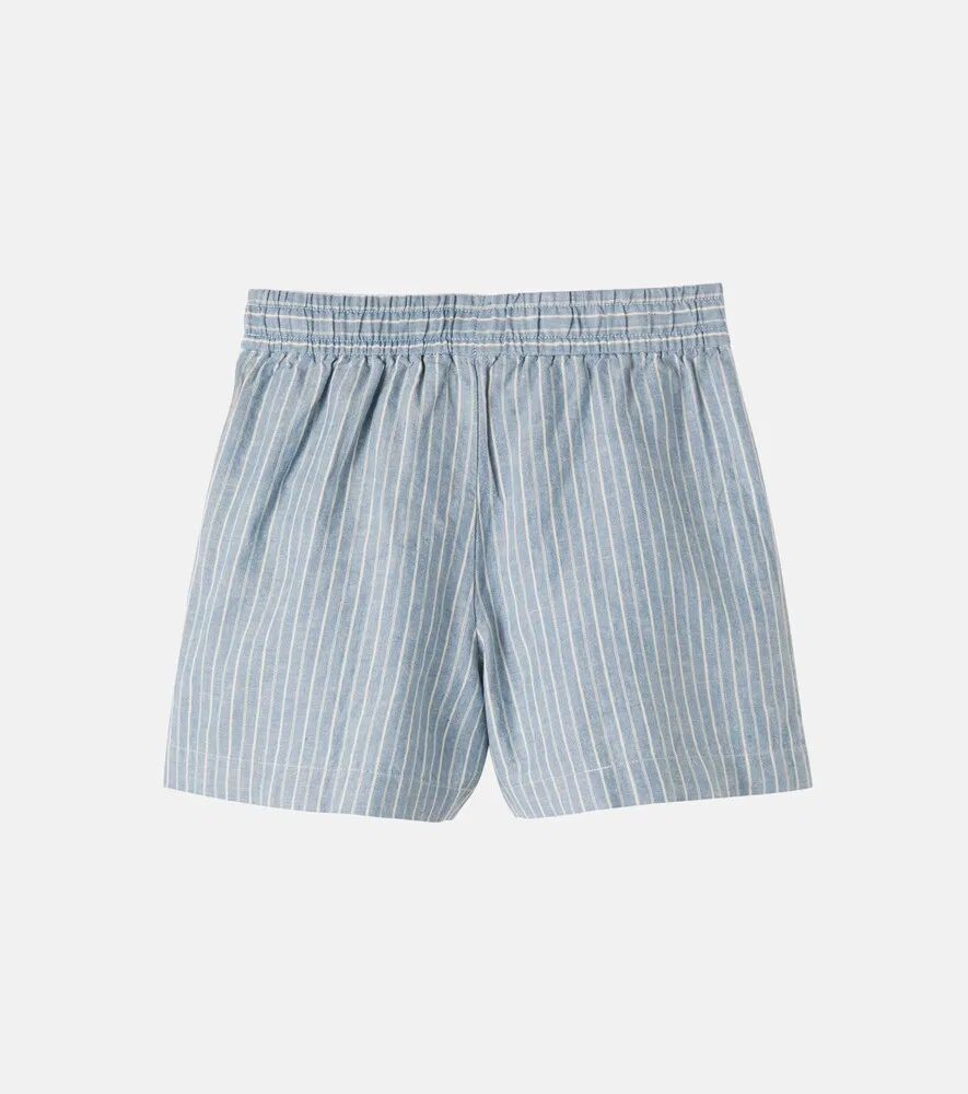 Шорты из льна и хлопка Polo Ralph Lauren Kids, синий — фото 3