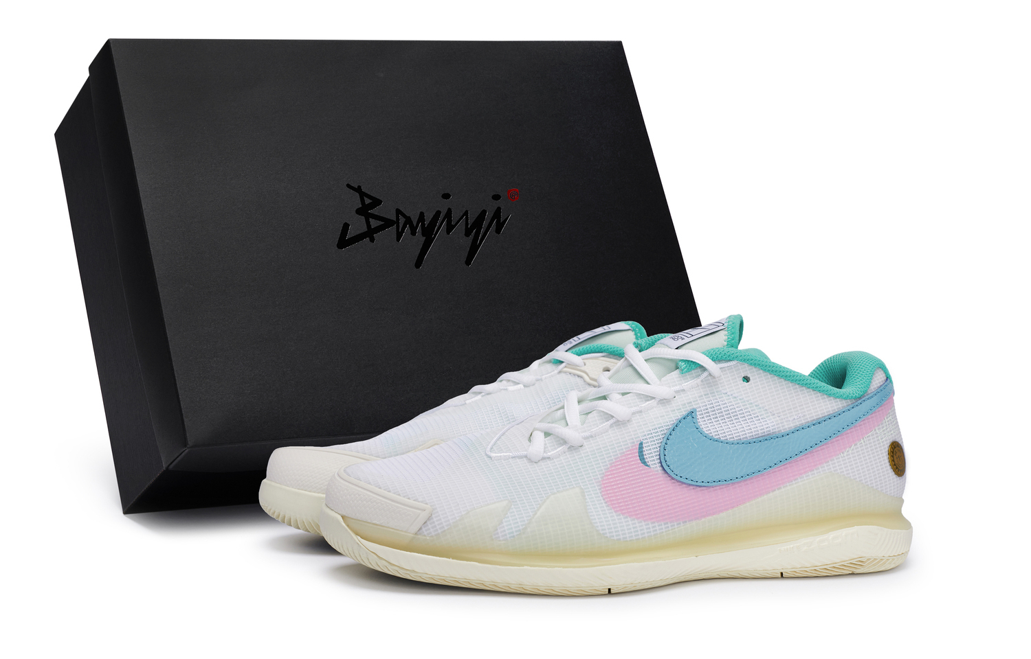 

Nike Кроссовки теннисные Air Zoom Vapor Pro унисекс низкие розово-голубые бело-розово-голубые, цвет White Pink Blue