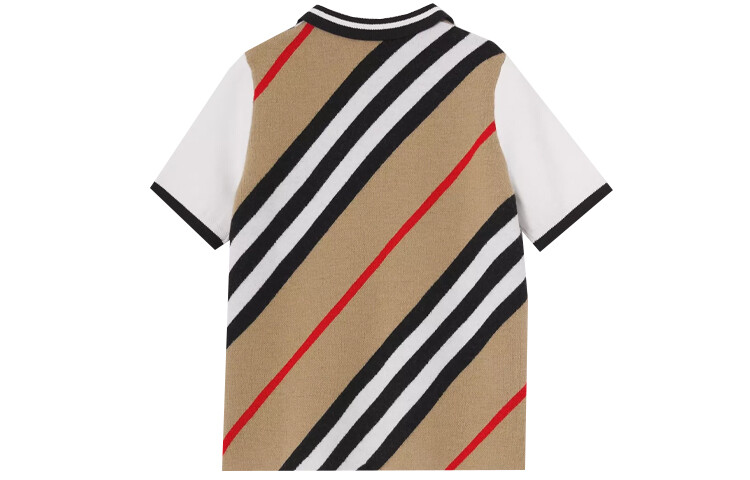 Футболка детская Burberry, хаки / белый — фото 2