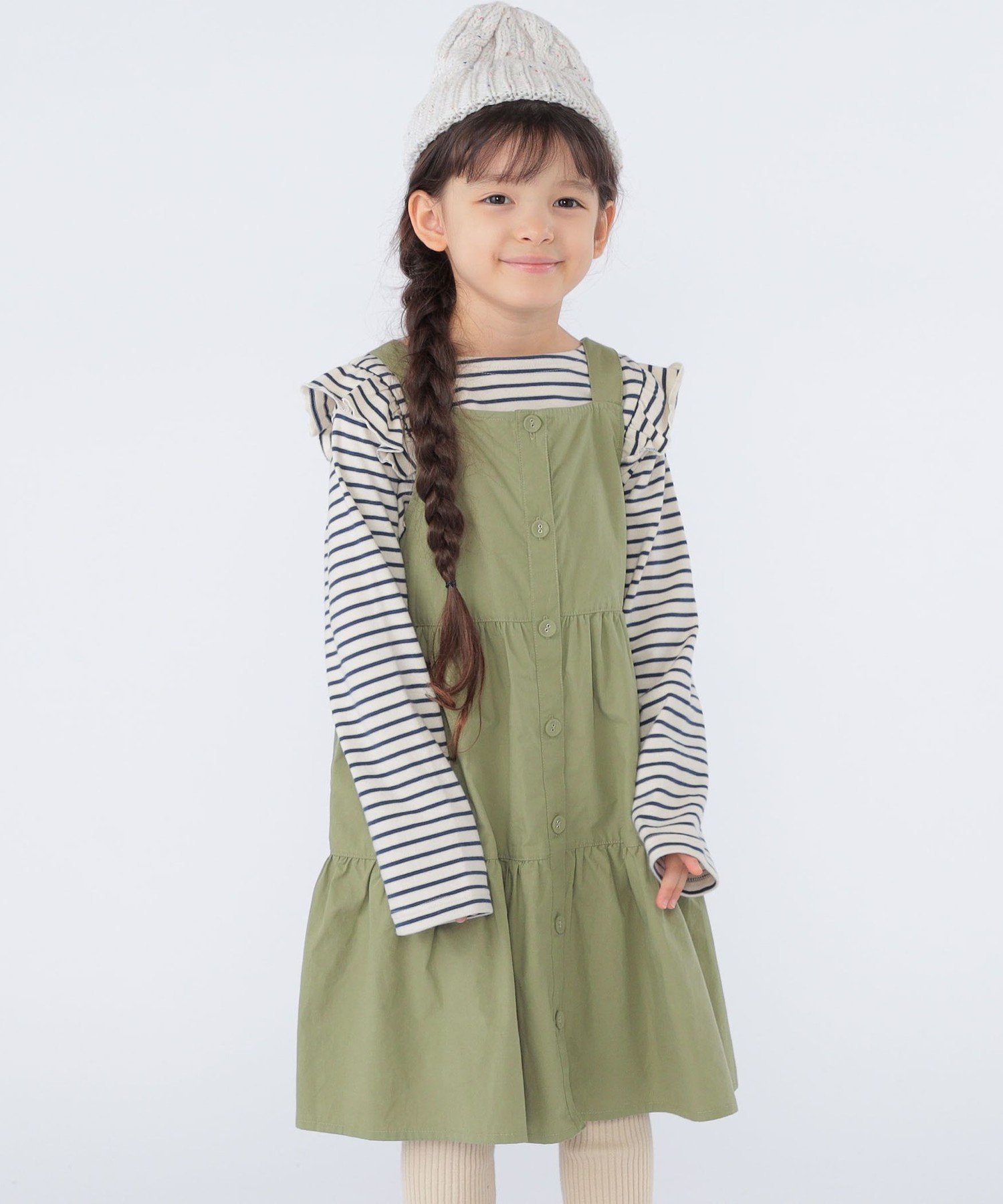 Детская одежда: 100–130 см / Хлопковый комбинезон-юбка Ships Kids, Light Olive — фото 2