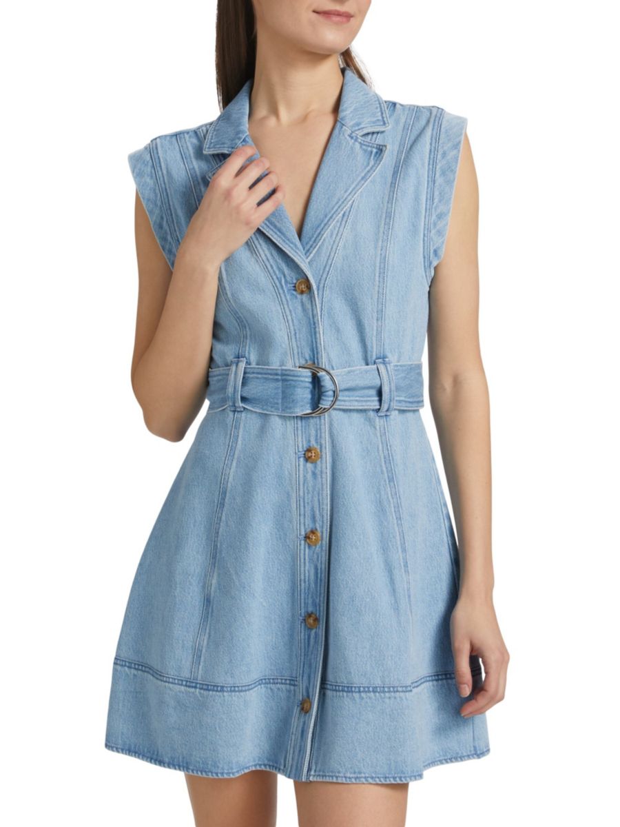 

Джинсовое мини-платье Lya с поясом Derek Lam 10 Crosby, синий