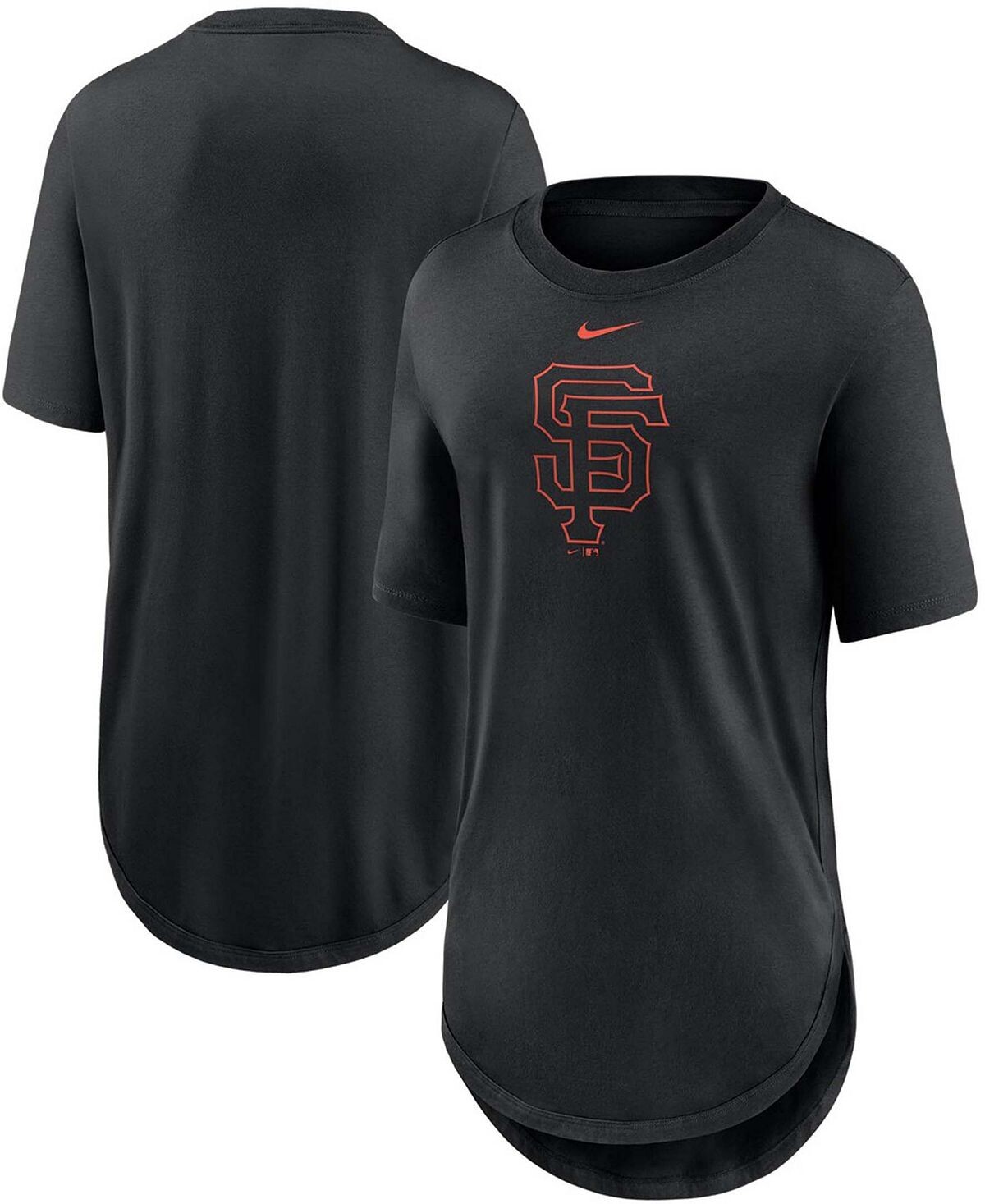 

Черная женская футболка San Francisco Giants Mascot Outline Weekend Tri-Blend Nike, черный