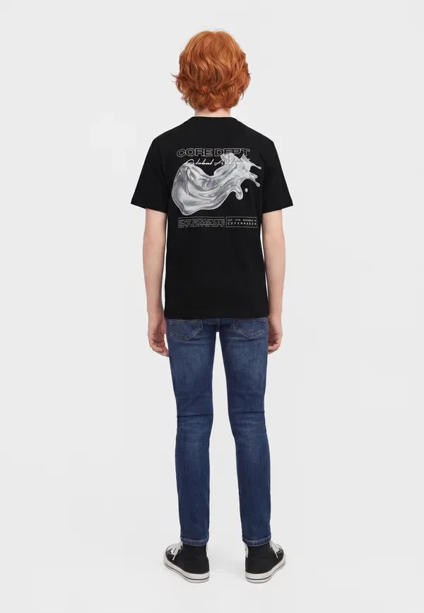Футболка Jcobiarritz chrome tee print t-shirt Jack & Jones Junior, черный — фото 2