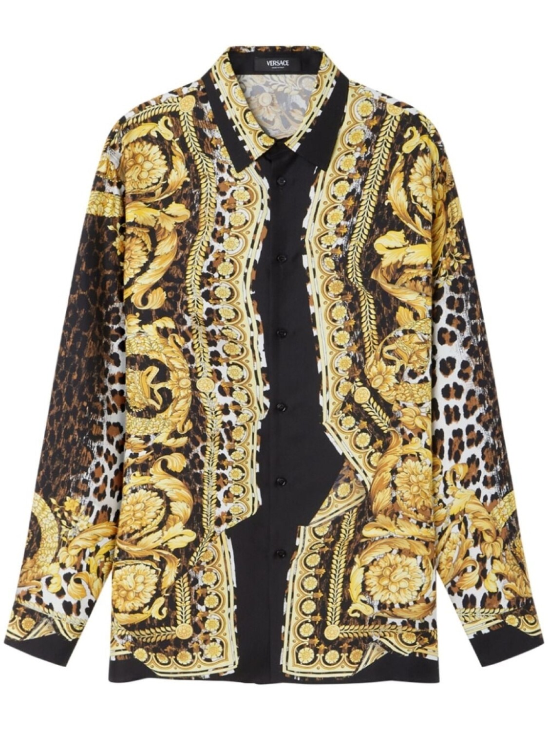

Versace шелковая рубашка Wild Barocco, желтый