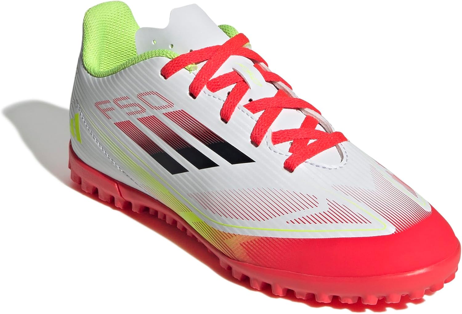 Детские кроссовки Adidas F50 Club Turf (унисекс), белый/черный/желтый — фото 4